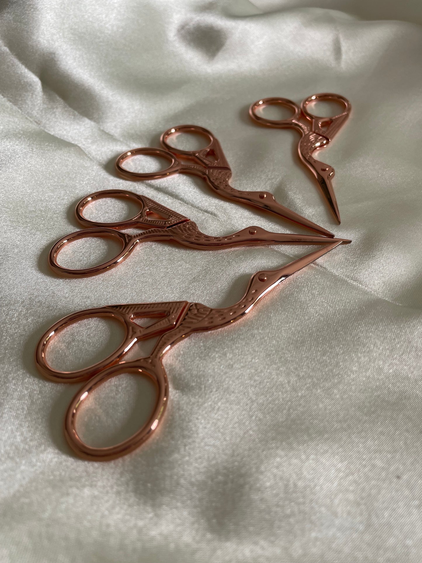 Vintage crane cut scissors rose gold