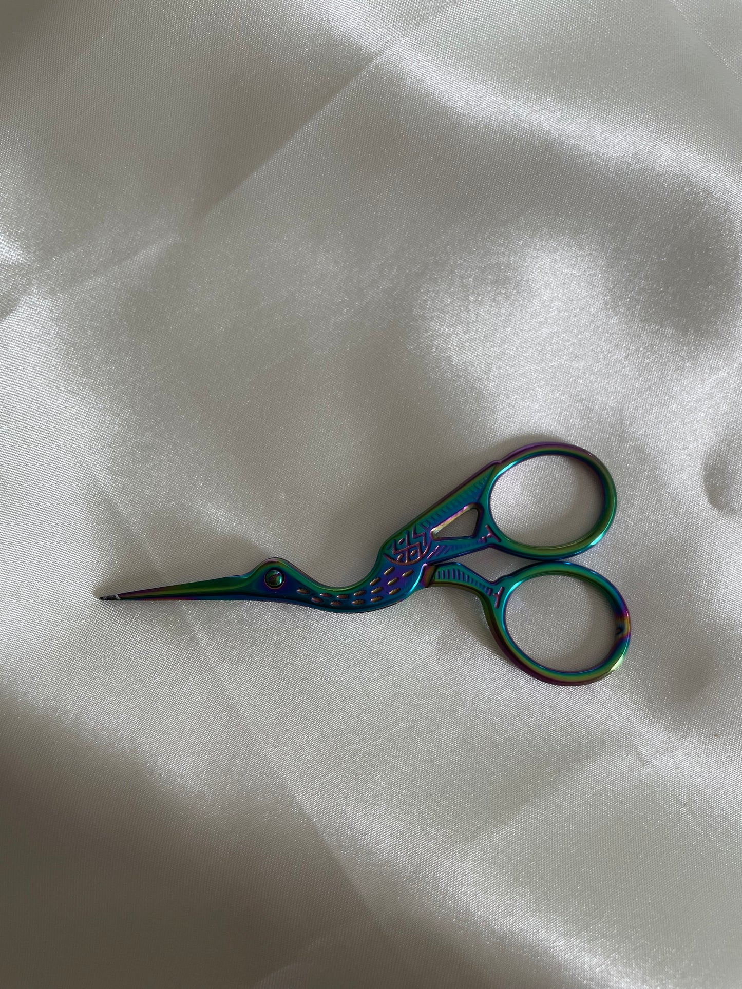 Vintage crane cut scissors holographic