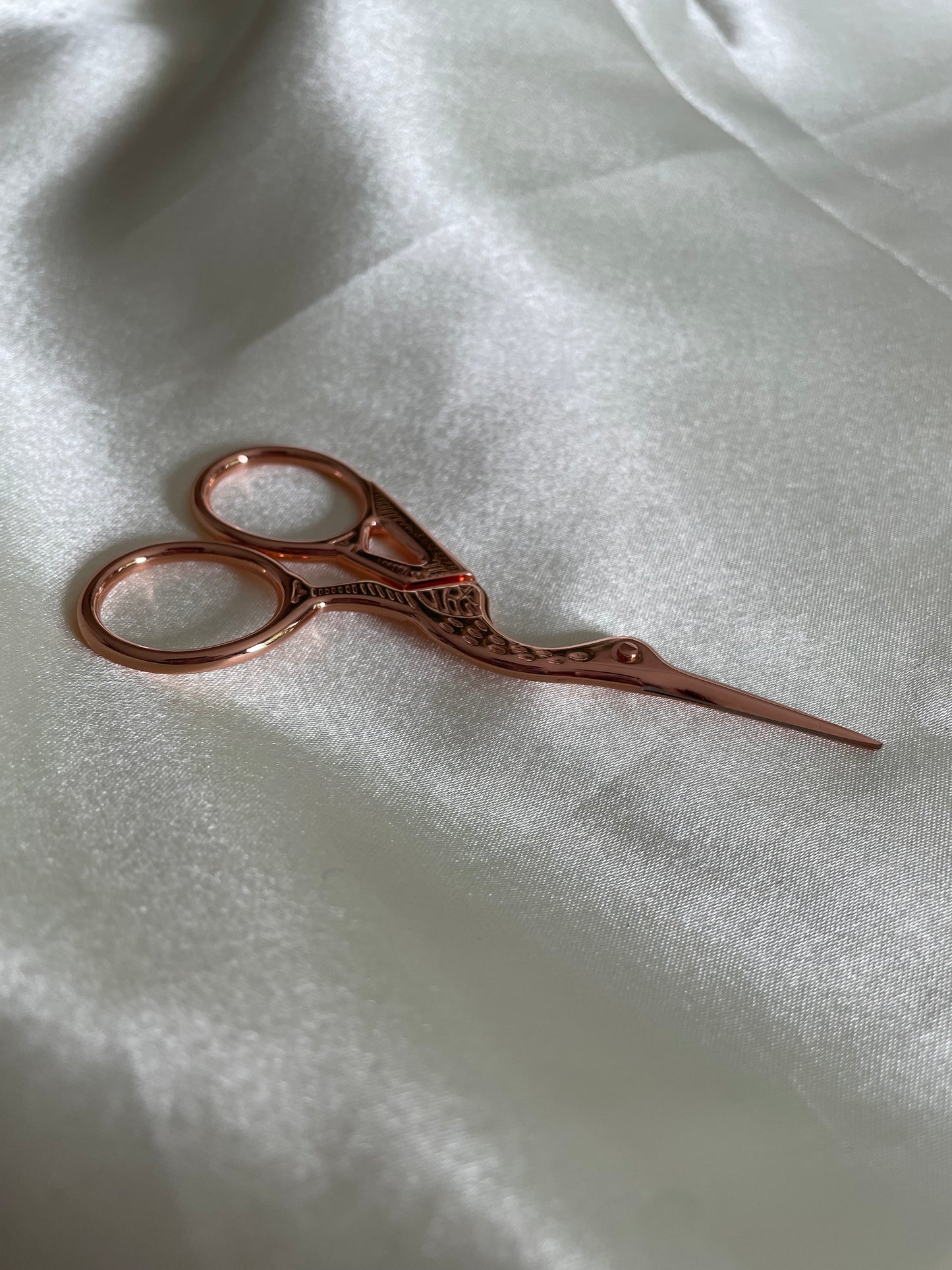 Vintage crane cut scissors rose gold