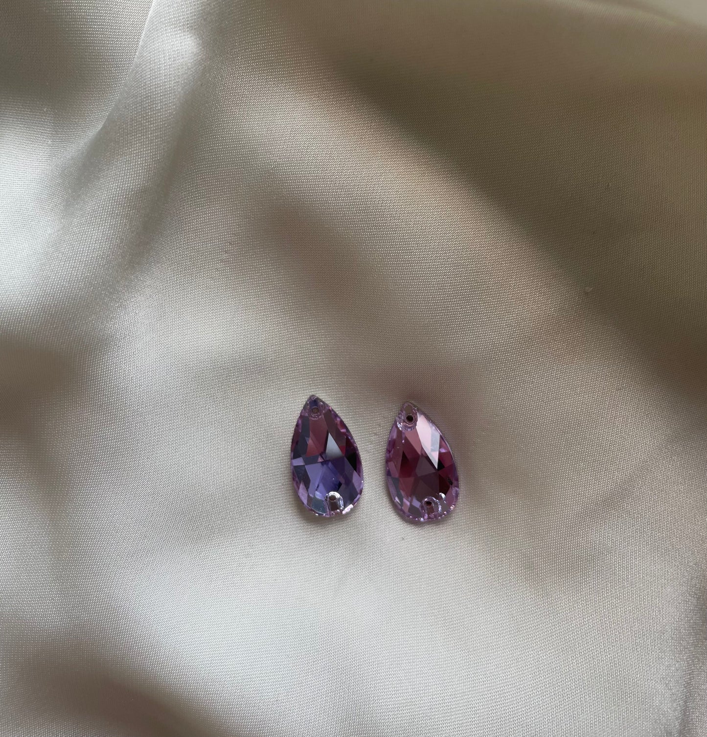 Cabochon strass violet à dos plat