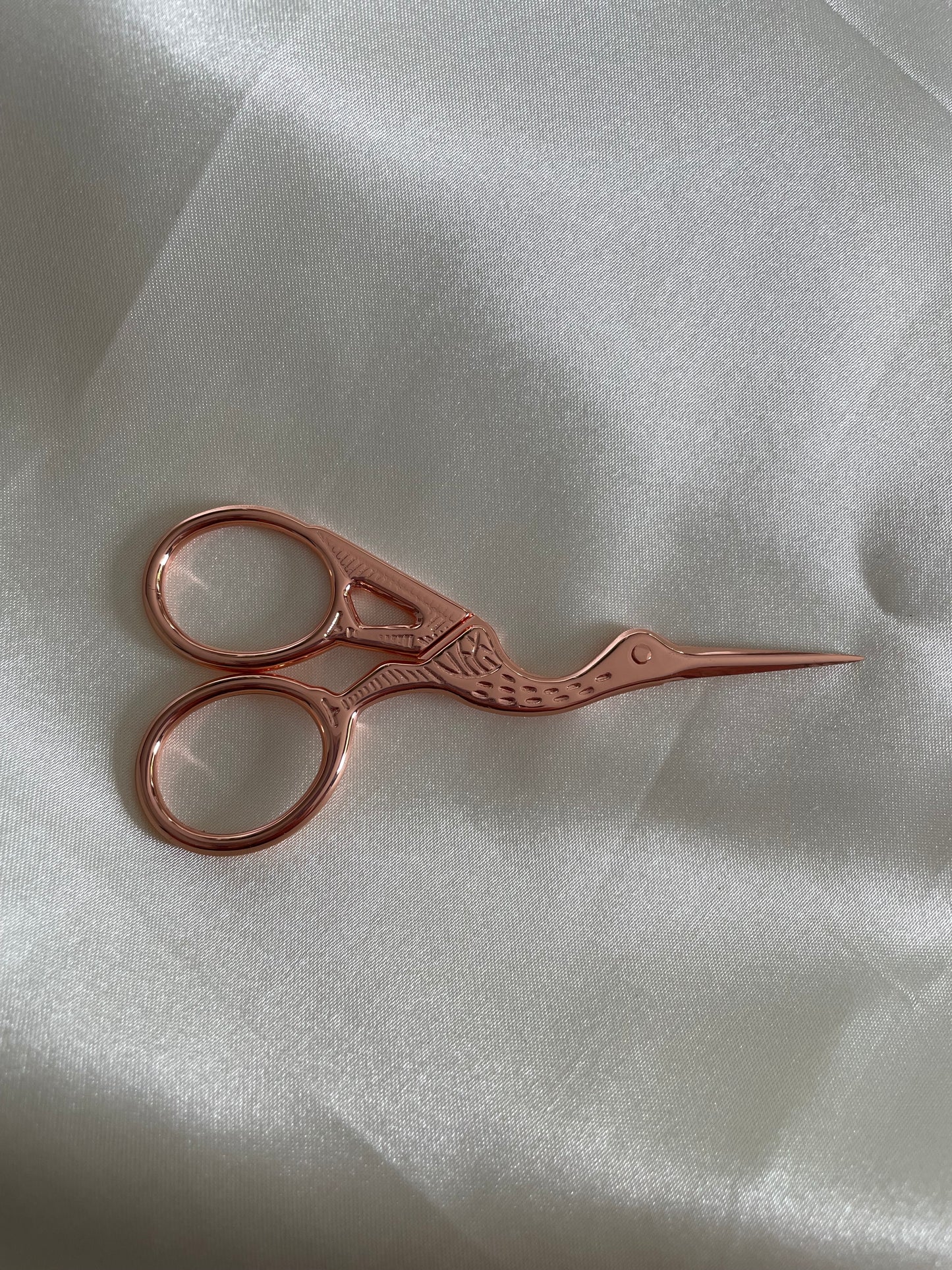 Vintage crane cut scissors rose gold