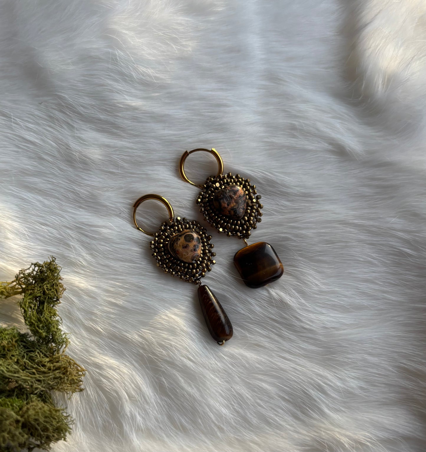 Tiger eye stone dangles