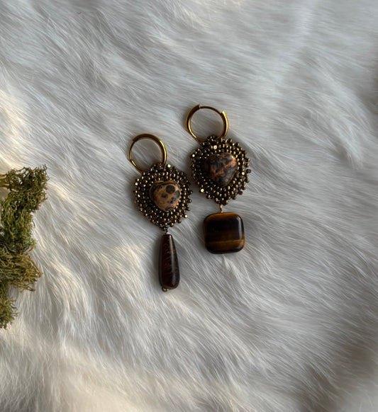 Tiger eye stone dangles