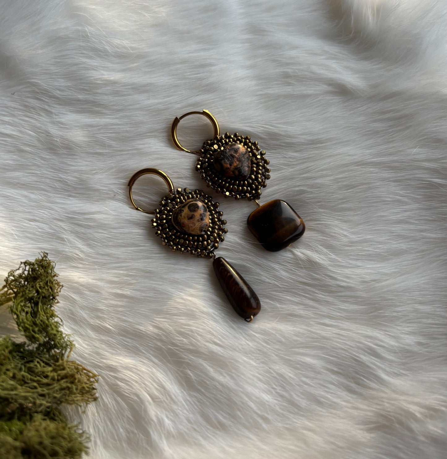 Tiger eye stone dangles