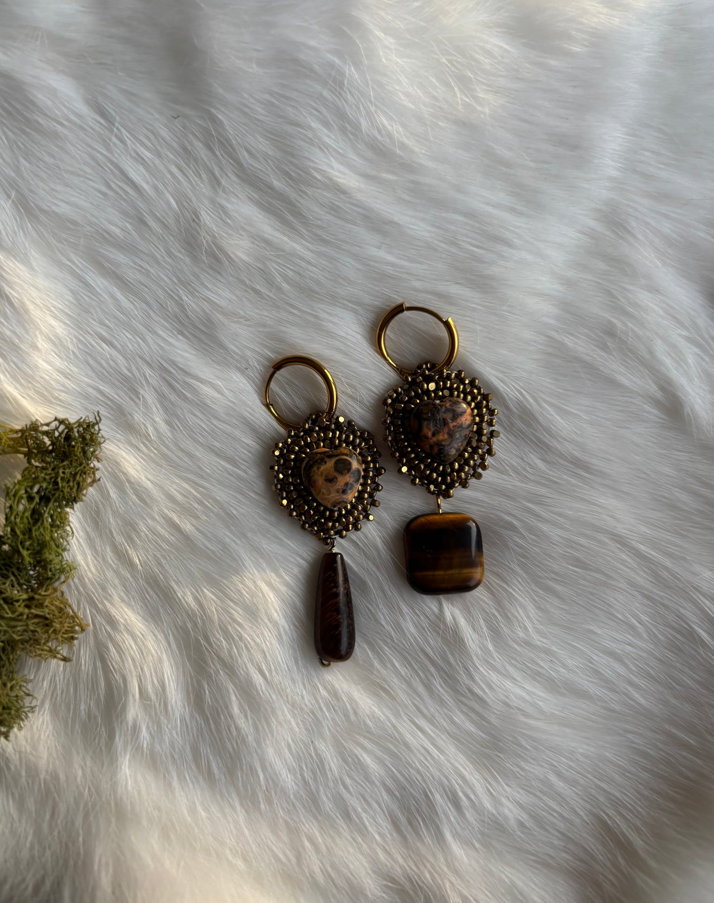 Tiger eye stone dangles