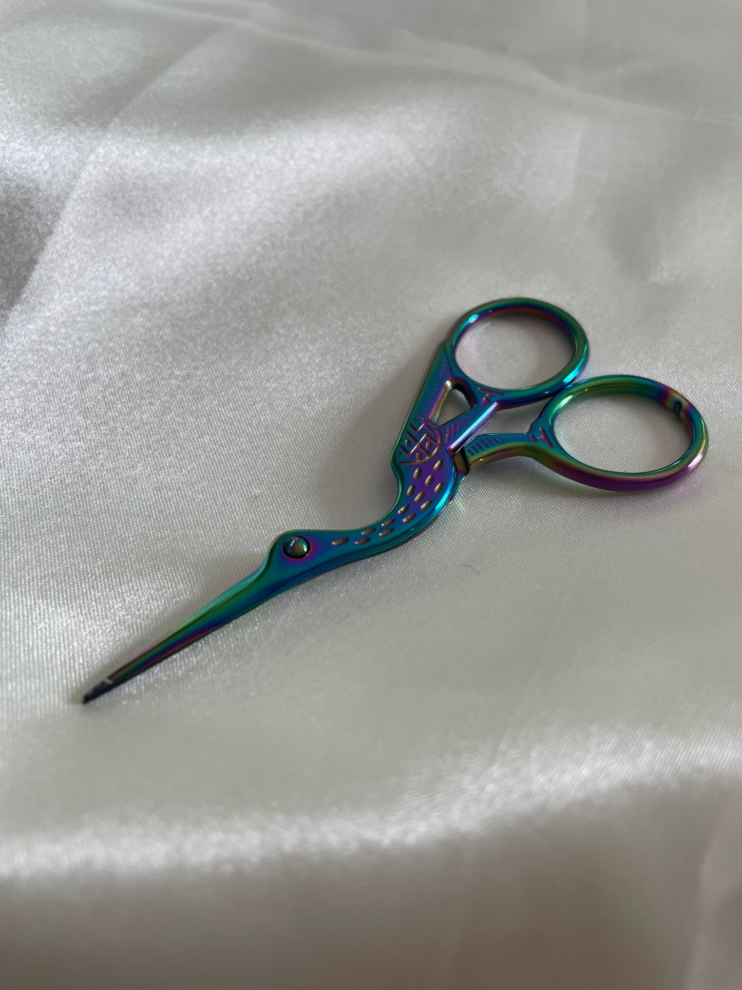 Vintage crane cut scissors holographic