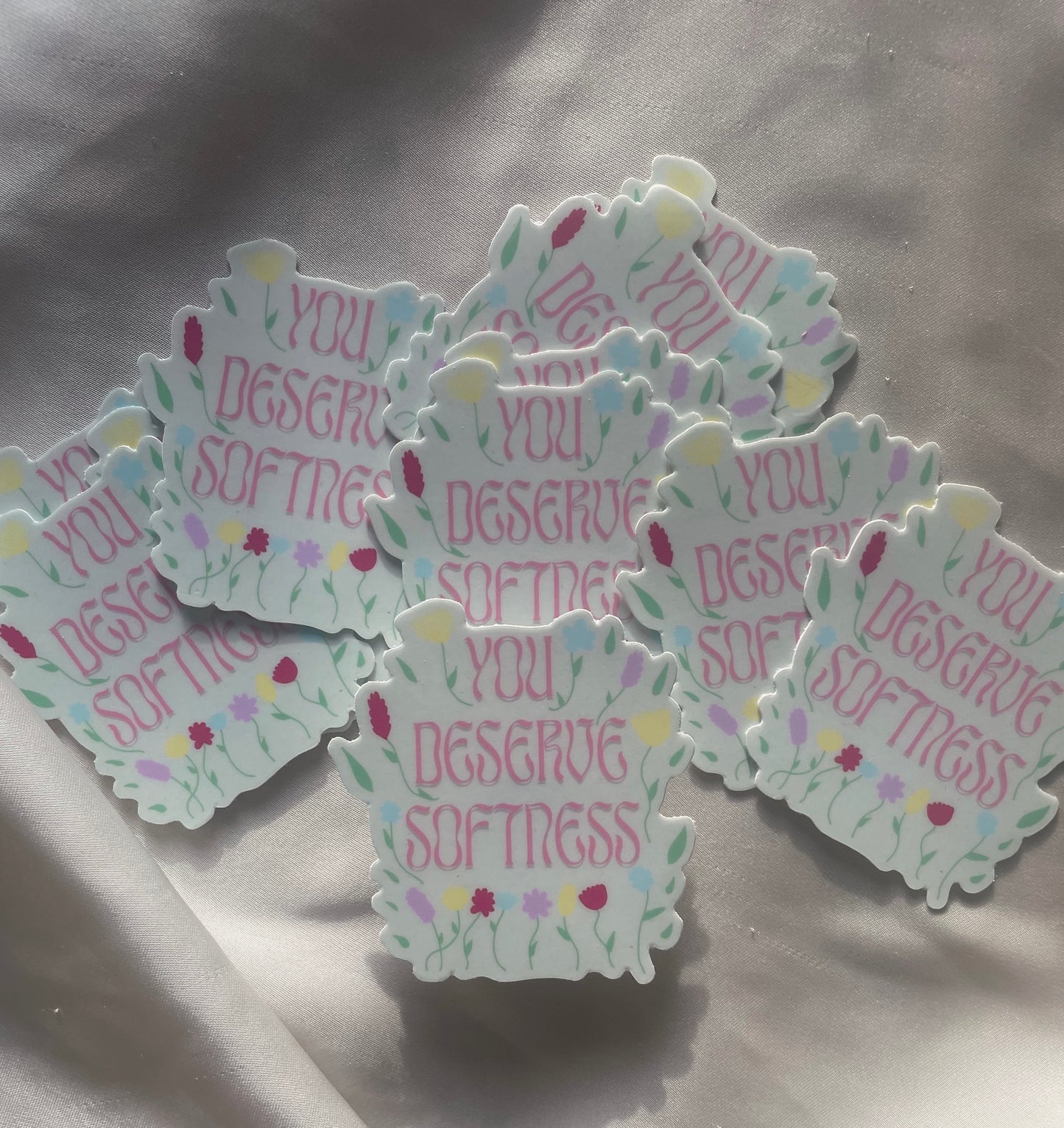 'You deserve softness' sticker